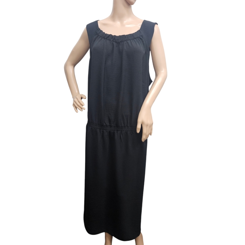 Universal Standard Black Sleeveless Dress Wide Straps and Relaxed Fit